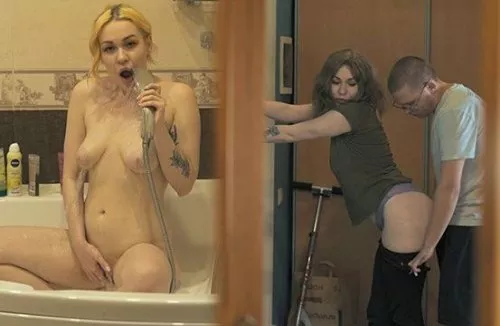 Русская девушка мастурбирует в ванной и течёт (Ролик из частной коллекции)